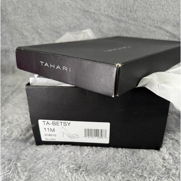 Tahari Betsy Suede Pumps Blush Pink Bow Women's Size 11 Dress Shoes Heels - Picture 7 of 9